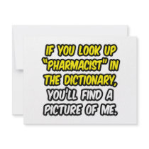 Pharmacist In Dictionary...My Picture Custom Invitation