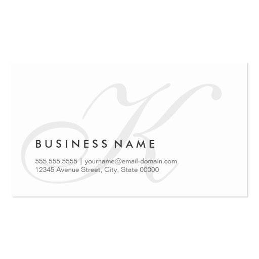 Pharmacist - Modern Swash Monogram Business Card (back side)