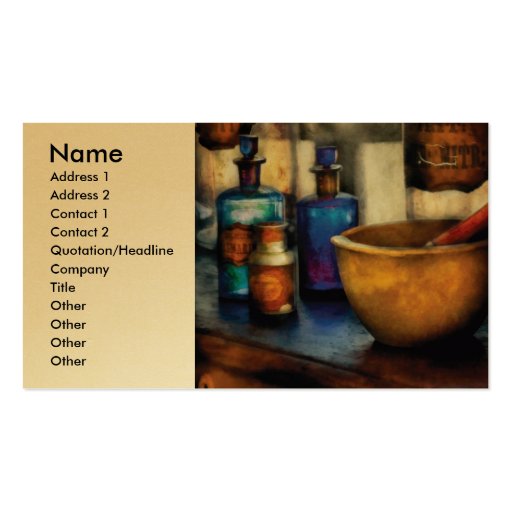 Pharmacist - Mortar and Pestle Business Card