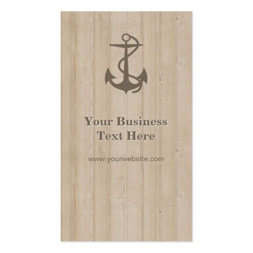 Pharmacist - Nautical Anchor Wood Business Card (back side)