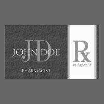 Pharmacist/Prescription Pharmacy Dark Grey Slate business cards