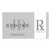 Pharmacist/Prescription Pharmacy Silver Business Card Templates