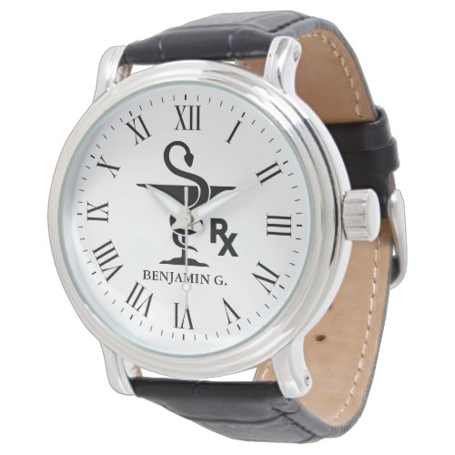 Pharmacology Custom Name Bowl of Hygenia Symbol Watches