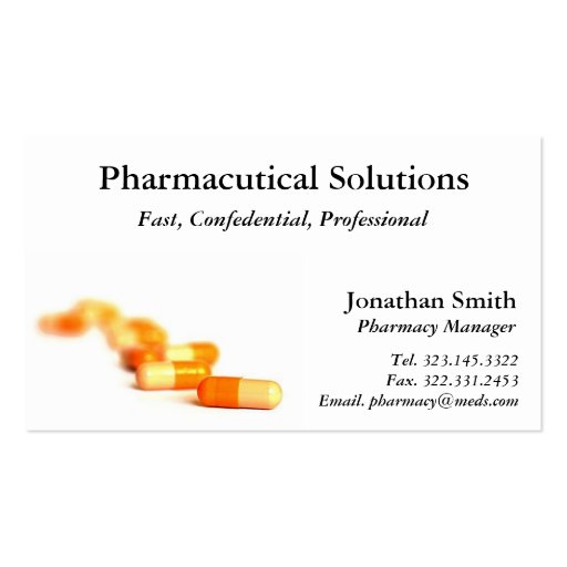 Pharmacy Buisness Card Business Cards (front side)