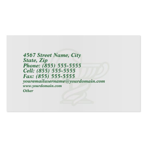 Pharmacy Business Business Card (back side)