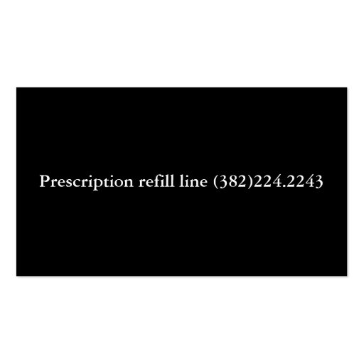 Pharmacy Business Card (back side)