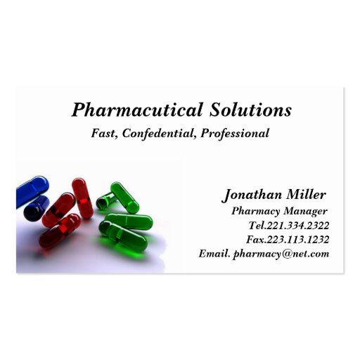 Pharmacy Business Card Pharmacist (front side)