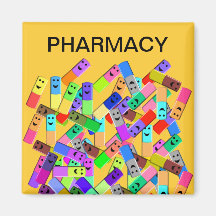 Pharmacy "Happy Pills" Design Fridge Magnet