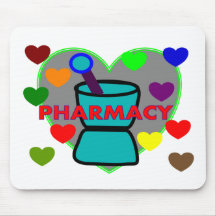 "PHARMACY"  Multi Color Hearts Mouse Mats