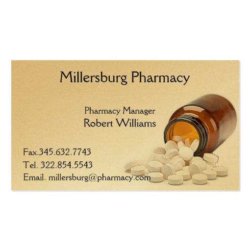 Pharmacy Pharmacist Business Card (front side)