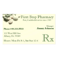 Pharmacy Pharmacist Medication Business Card