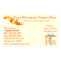 Pharmacy Pharmacist Medication List Business Card