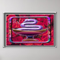 Pharmacy Rx Love Roses Good Medicine Print