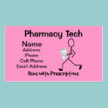 Pharmacy Tech Business Cards Pink business cards