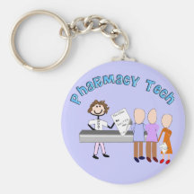 Pharmacy Tech Gifts Stick People Design Key Chains