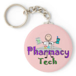 Pharmacy Tech Stick People Design Gifts keychains