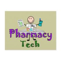 Pharmacy Tech Stick People Design Gifts postcards