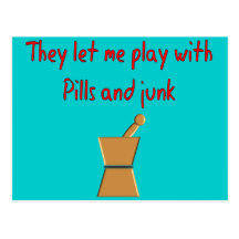 PharmD Student Gifts --Hilarious "Play With Pills" Post Card