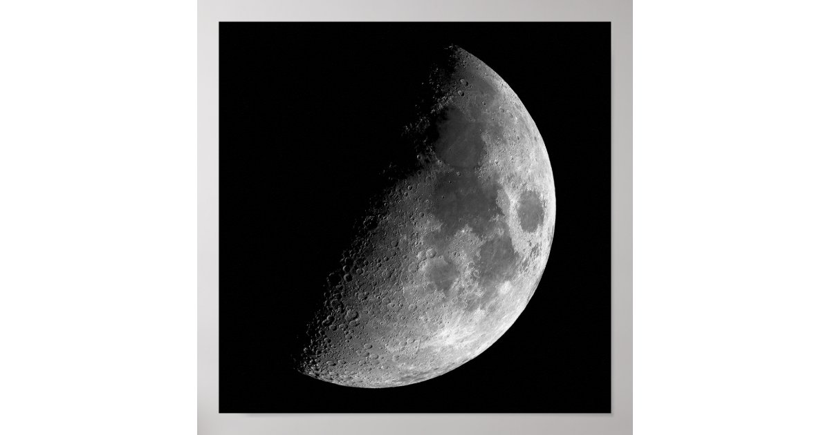 PHASES OF THE MOON, HALF MOON. PHOTO 2 OF 5. POSTER | Zazzle