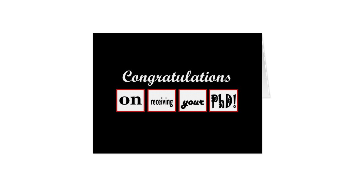 PhD Degree - CUSTOM NAME Congratulations - Card | Zazzle