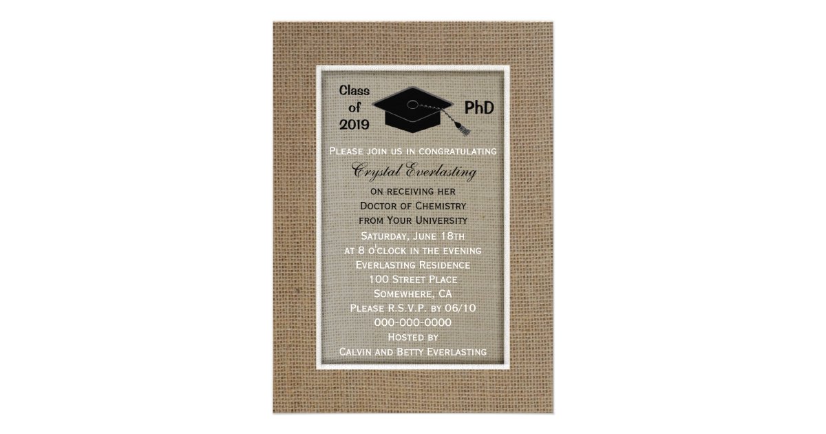 Phd Doctoral Graduation Announcement Invitation