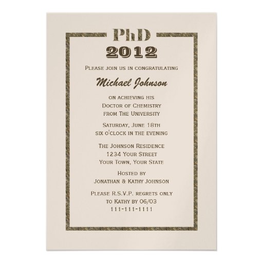 PhD Doctorate Graduation Invitation - Metallic