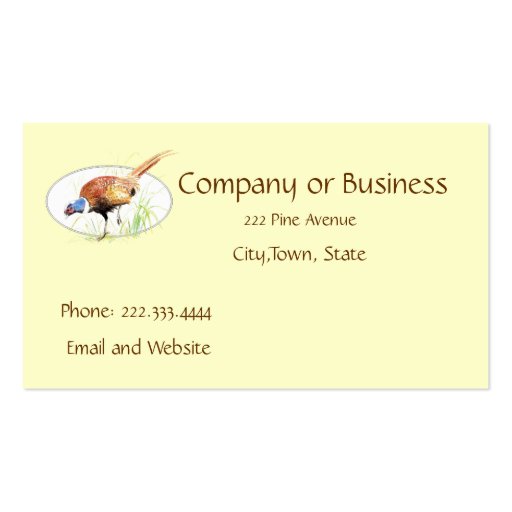 Pheasant, Bird, Nature, Environment, Business Card (front side)