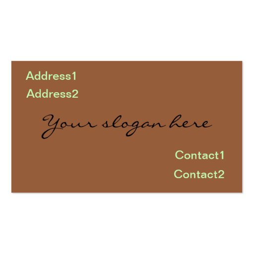 Pheasant Plumage Business Card (back side)