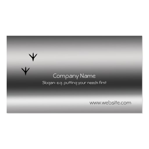 Pheasant Tracks Metallic-look template Business Card Templates (front side)