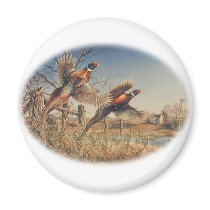 Pheasants Aloft - Great Hunting on the farm Refrigerator Magnets