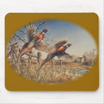 Pheasants Aloft - Great Hunting on the farm mousepads by OutDoorWorld Pheasants Aloft - Great Hunting on the farm mousepads