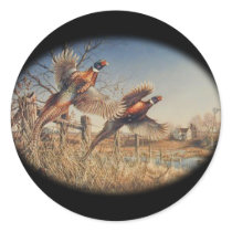 Pheasants Aloft - Great Hunting on the farm stickers by OutDoorWorld Pheasants Aloft - Great Hunting on the farm stickers