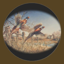Pheasants Aloft - Great Hunting on the farm stickers
