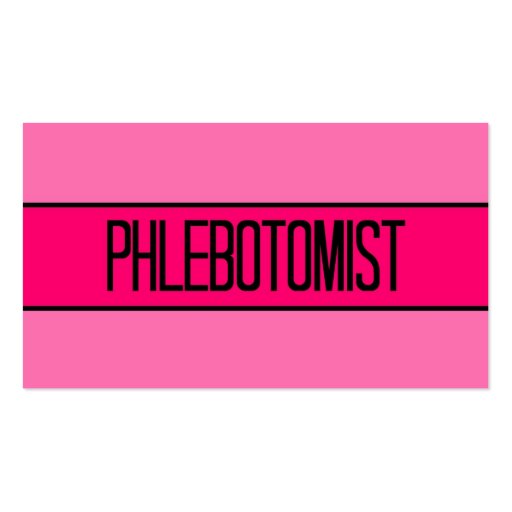 Phelbotomist Baby and Hot Pink Business Card