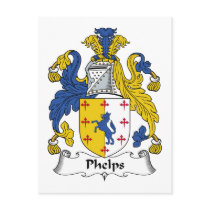 Phelps Family Crest postcards by coatsofarms Phelps Family Crest postcards