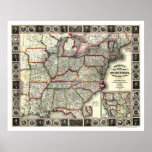 Phelps United States Map 1852 Print