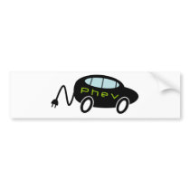 PHEV car and plug Bumper Sticker