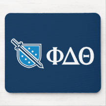 Phi Delta Theta - White Greek Lettters and Logo 2 Mouse Pad