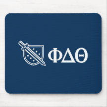 Phi Delta Theta - White Greek Lettters and Logo 3 Mousepads