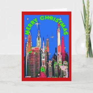 Philadelphia Christmas Sky Greeting Card