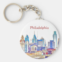 Philadelphia Color Sketch Keychain