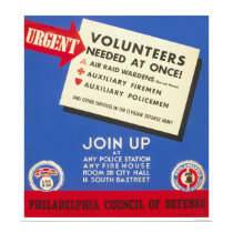Philadelphia Defense - volunteers needed - WPA posters