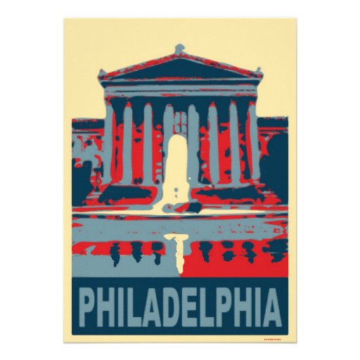 Philadelphia Museum in Blue Custom Announcements