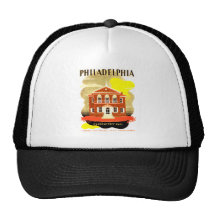 Philadelphia Pa. Carpenters Hall, WPA 1936 Trucker Hats