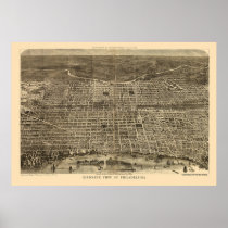Philadelphia, PA Panoramic Map - 1872 Print