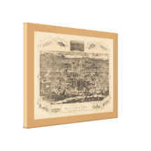 Philadelphia PA Panoramic Map DIGITALLY REMASTERED Gallery Wrapped Canvas