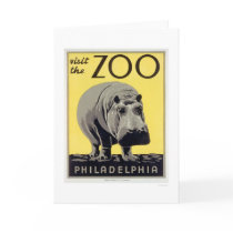 Philadelphia PA Zoo Hippo 1936 WPA Card