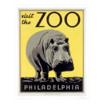 Philadelphia PA Zoo Hippo 1936 WPA Poster
