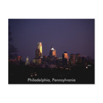 Philadelphia, Pennsylvania nighttime skyline postcards by nwillens Philadelphia, Pennsylvania nighttime skyline postcards
