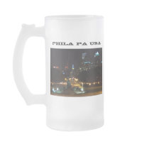 Philadelphia Pennsylvania Skyline at Night mugs